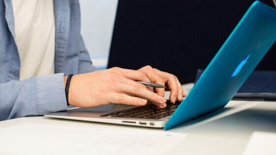 Student on Apple laptop